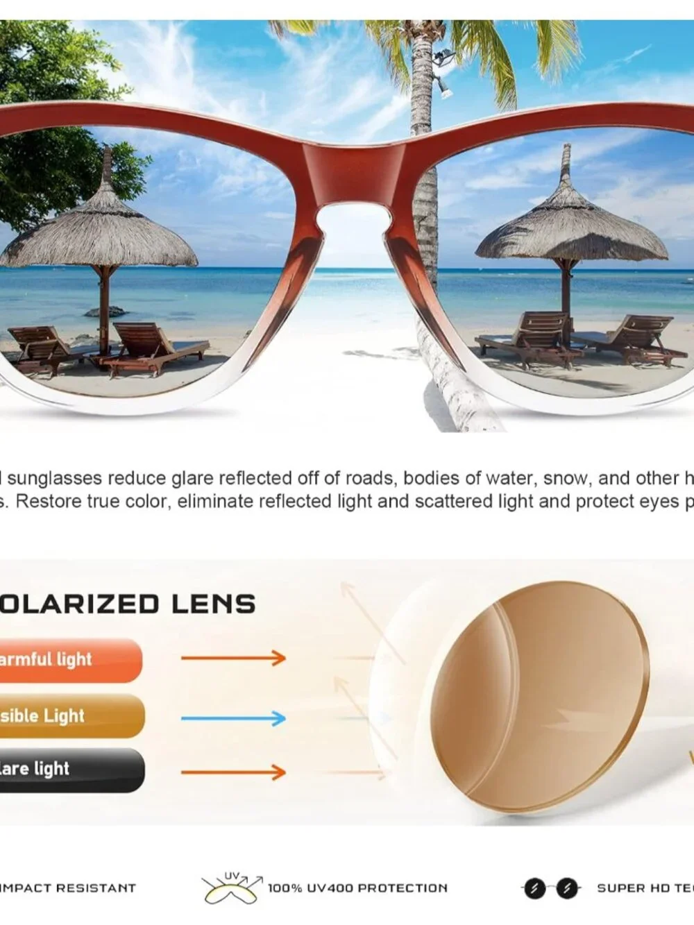 Classic Oval Women's Sunglasses - Lightweight, Polarized with UV400 Protection